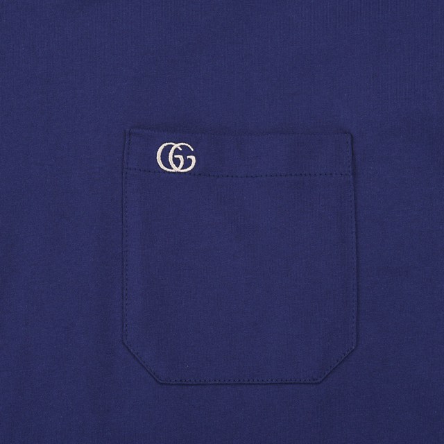 Gucci古奇專櫃古馳2023FW新款口袋刺繡T恤 男女同款 tzy2605